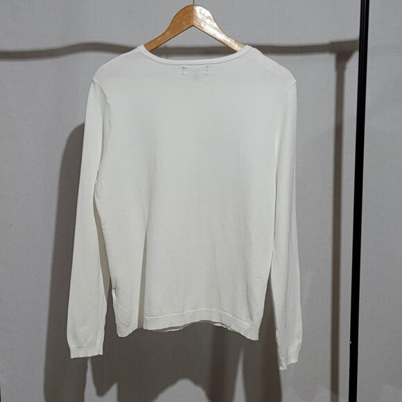 Buffalo David Bitton sweater white pull over preppy long sleeve cottagecore XL - Picture 6 of 16